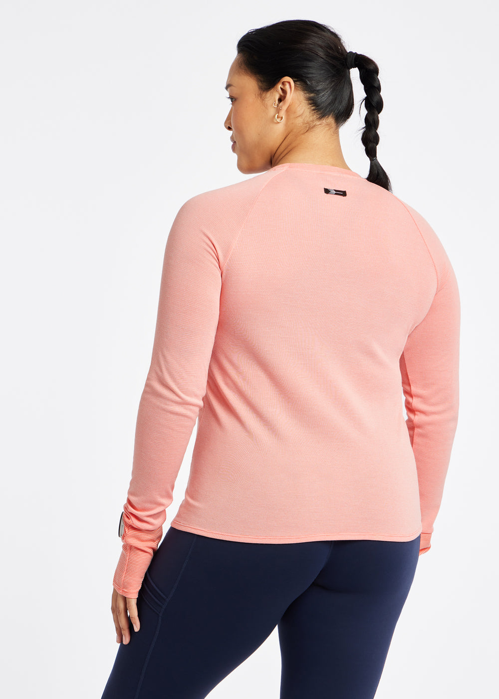 Flyout Wool Classic Long Sleeve in Alpenglow Pink, back view