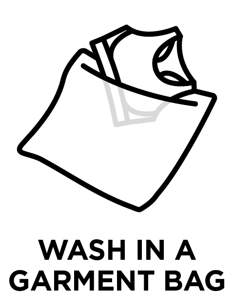Wash in a garment bag icon