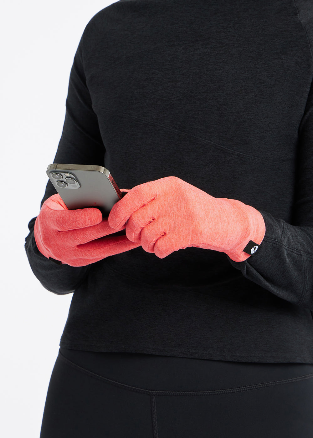Lux Running Gloves in Alpenglow Pink, touchscreen compatible