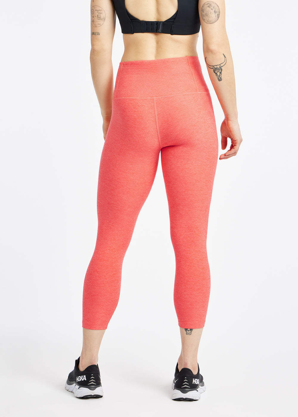 Lux Life 22" Inseam Running Tights in Alpenglow Pink, back