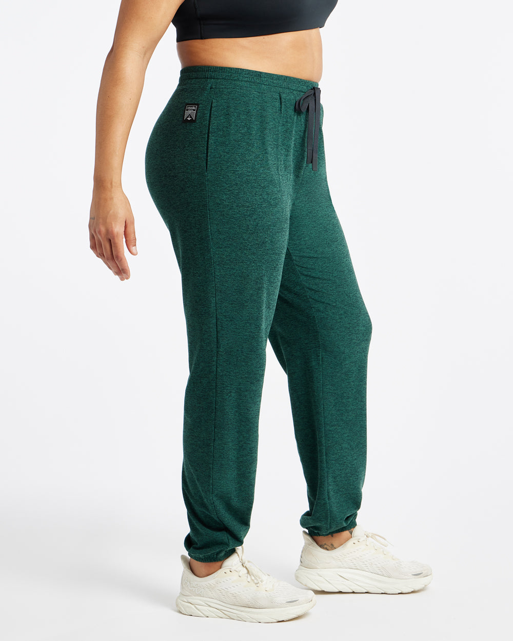 Lux Sweatpants in Juniper Green, side view