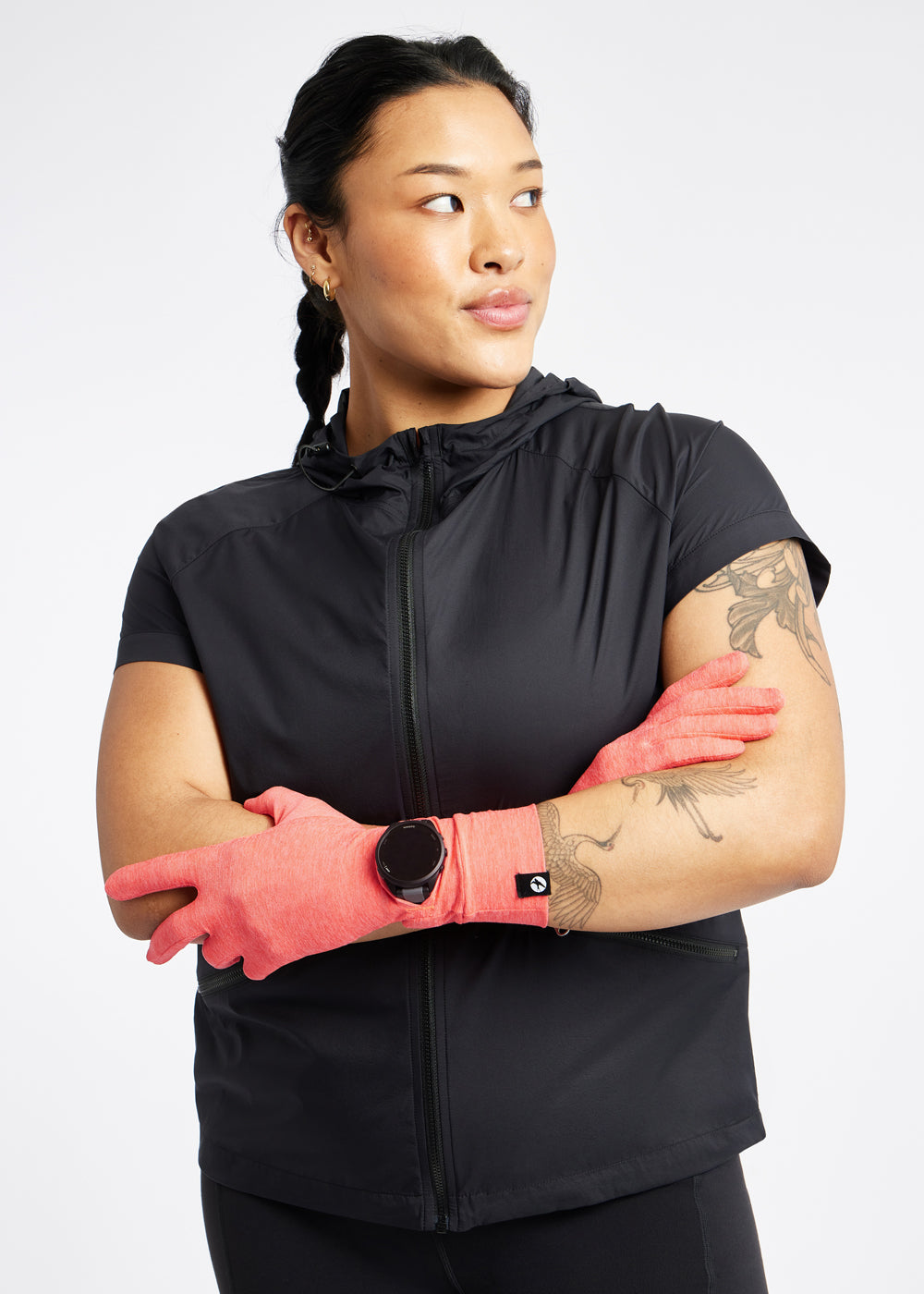 Lux Watch Window Running Gloves in Alpenglow Pink