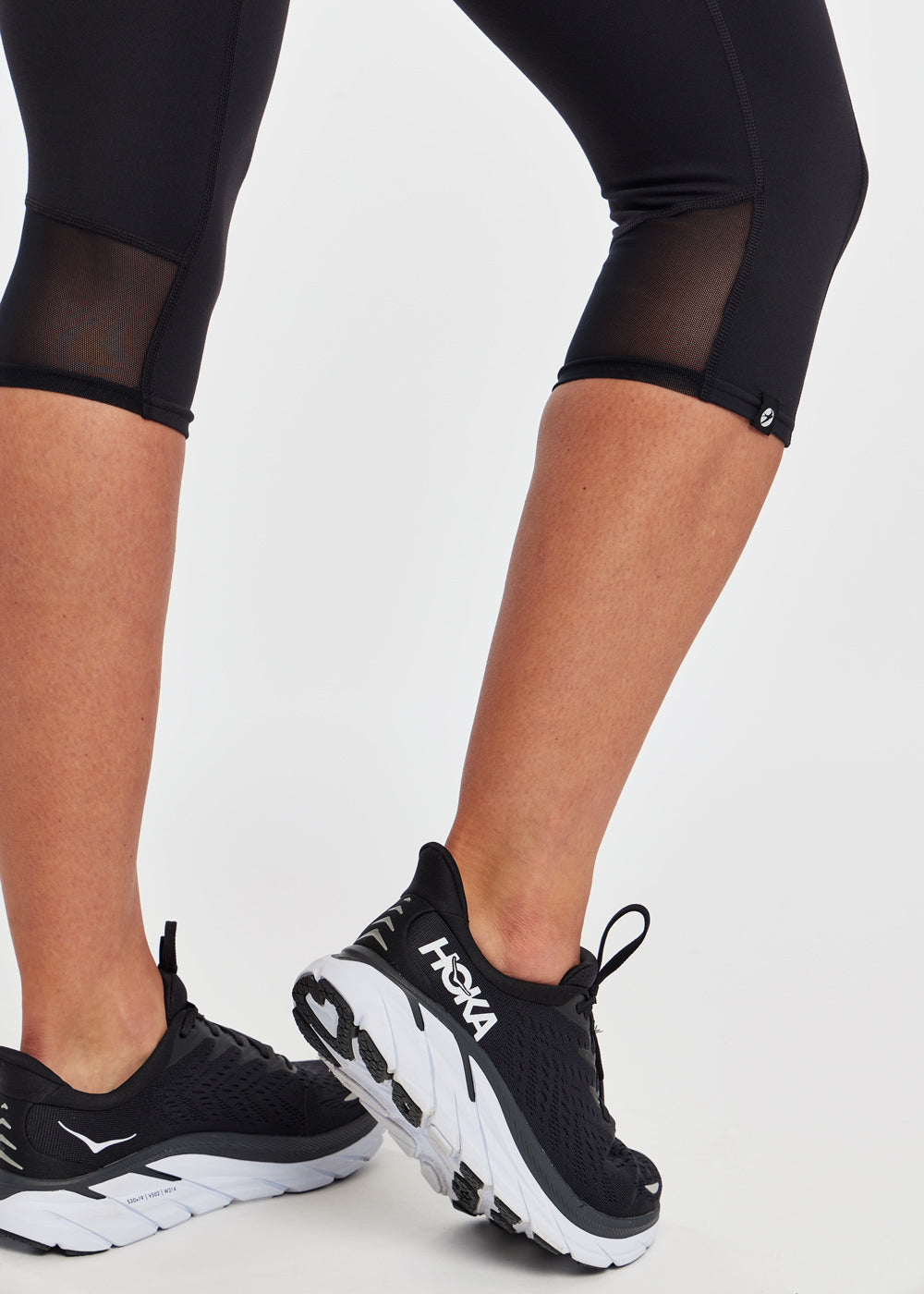 Pocket Jogger Knickers in Black, mesh panel behind knee detail view
