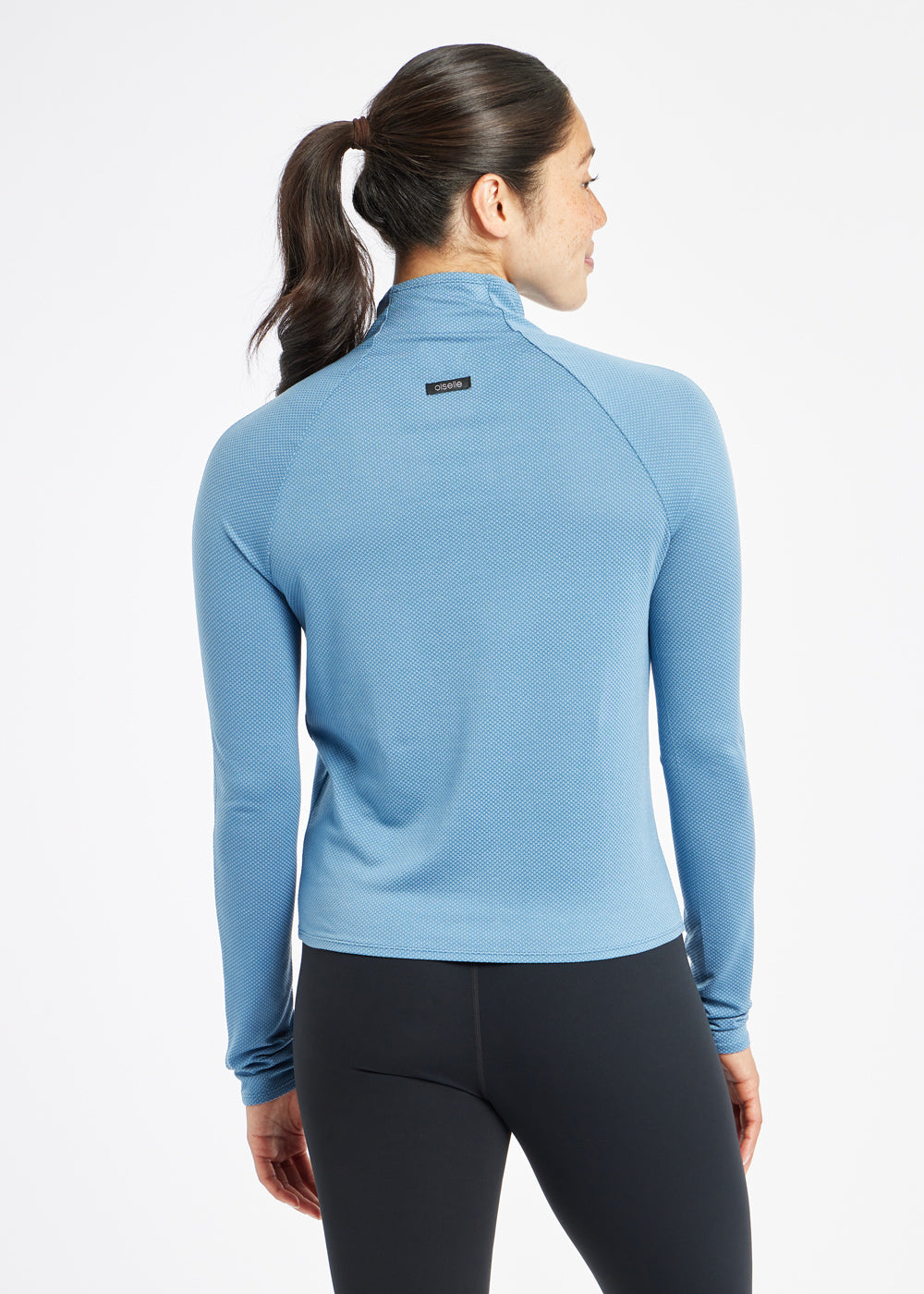Flyout Mile One Long Sleeve in Blue Stratus, back view