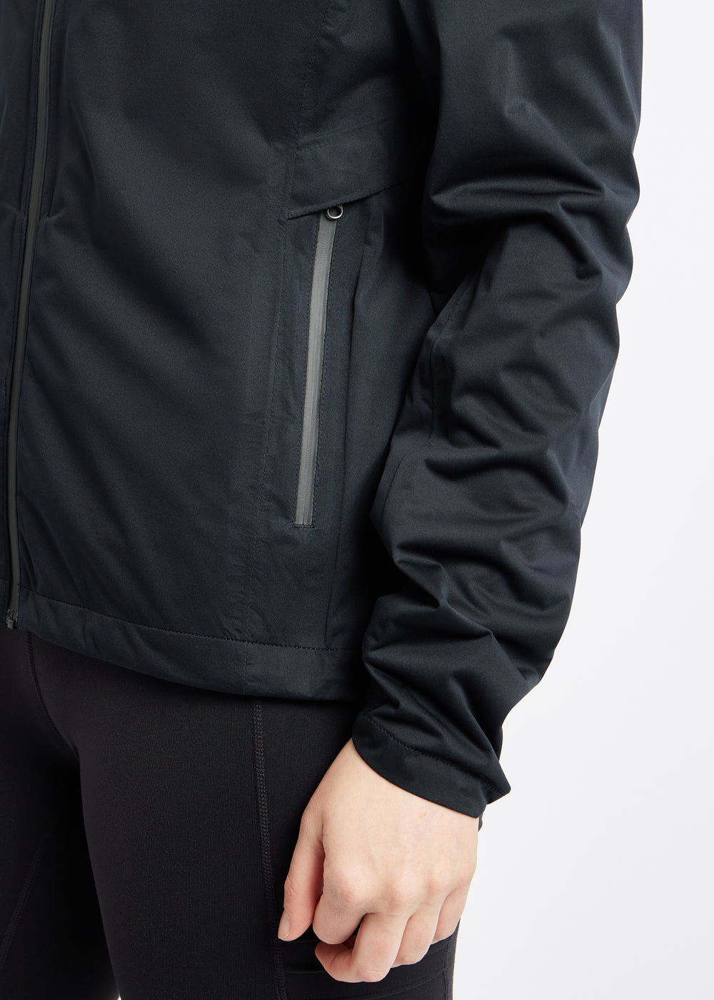Say Anything Waterproof Running Jacket in Black, taped seams