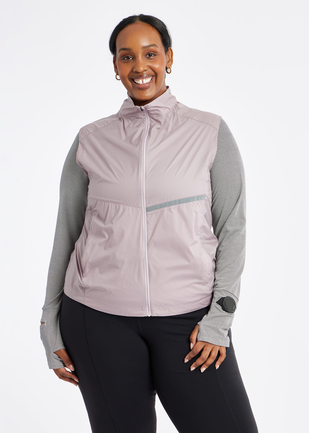 Vigor Packable Running Vest in Dusty Lavender Purple, front view