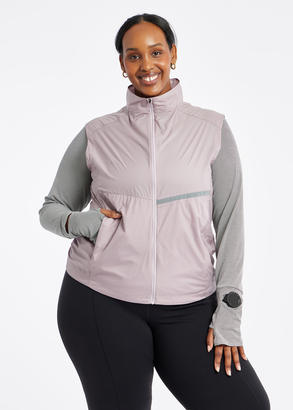 Vigor Packable Running Vest in Dusty Lavender Purple, front view
