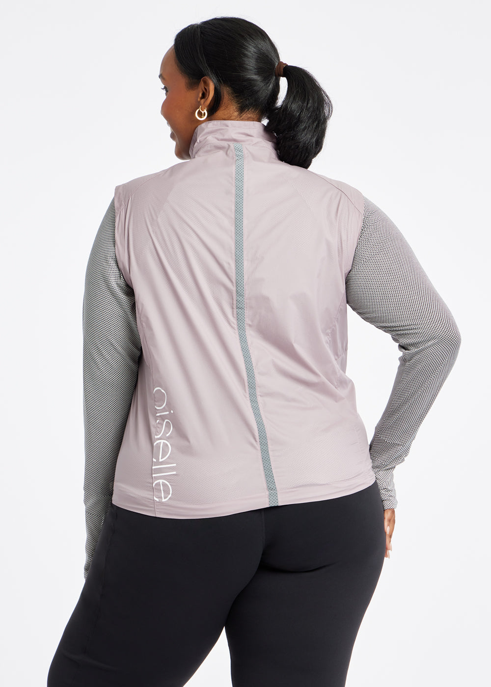 Vigor Packable Running Vest in Dusty Lavender Purple, back view