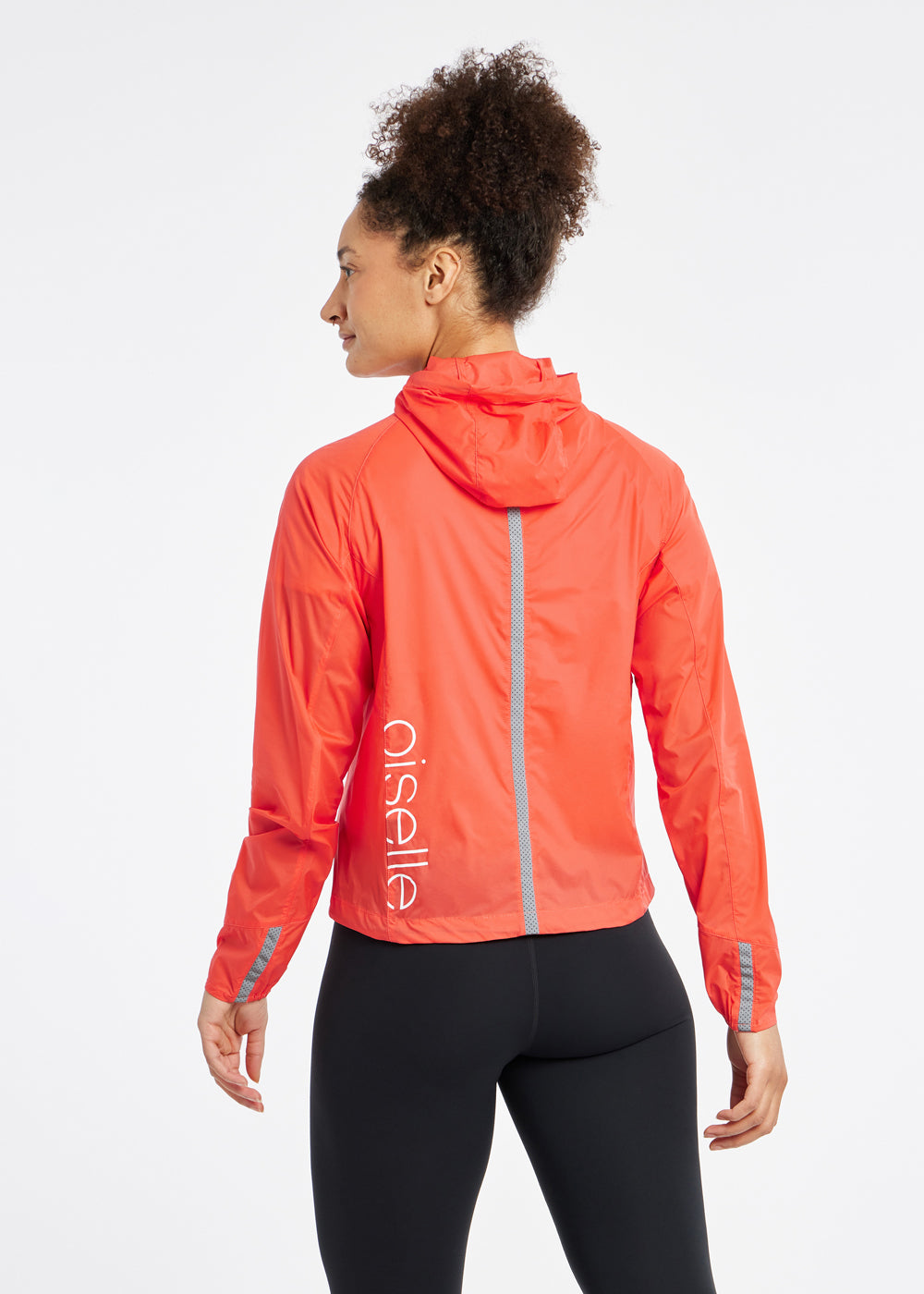 Vim Packable Running Jacket in Alpenglow, rear view