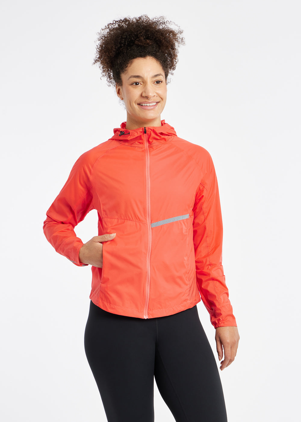 Vim Packable Running Jacket in Alpenglow, front view