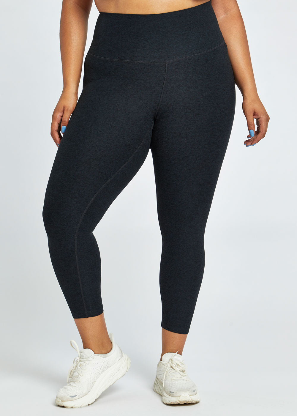 Lux Life 22" Inseam Running Tights in Black, front view