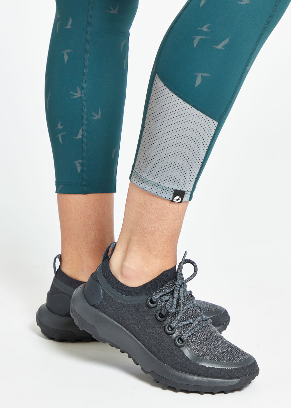 Firecracker Reflective Tights in Juniper green, reflective details